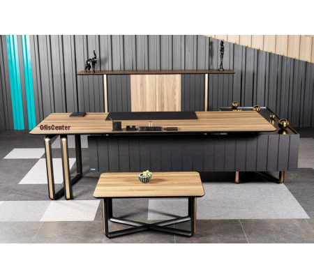 Efor Ofis ve Büro Makam Takımı 240 cm Masalı 240 cm dolaplı